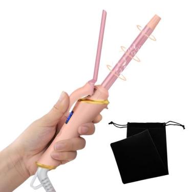 Imagem de Ferro de ondulação UKLISS Mini para cabelos curtos, rosa cerâmico de 1