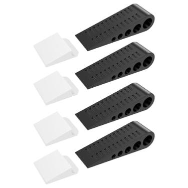 Imagem de Cunha de batente de porta, batentes de porta para parte inferior da porta, batente de porta antiderrapante para piso, batente de porta preto, grande, resistente, batentes de porta para parte inferior