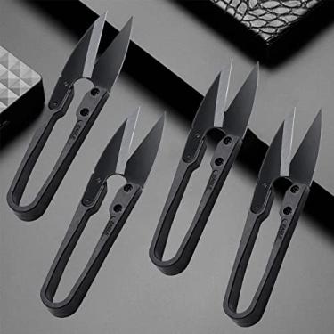 Imagem de WUTA 10 peças de alicate de corte de aço preto, tesouras em forma de U, cortadores de metal antiferrugem para bricolage, artesanato em couro, suprimentos domésticos