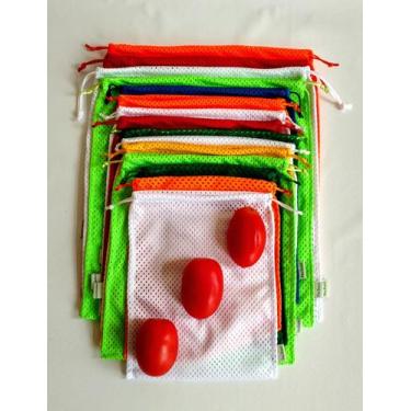 Imagem de Kit 15 Saquinho P,M,G Sustentável Reutilizável Ultraleve Legume Fruta 