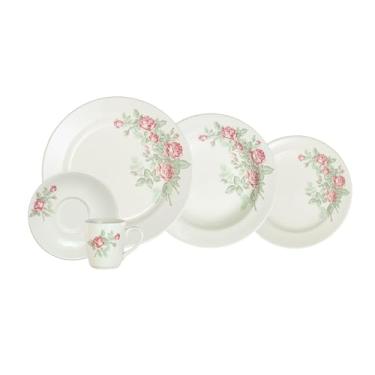 Imagem de Produzido pela Schmidt Serviço de Jantar com Caneca e Pires 30 peças em Louça Coleção Roseiral Real
