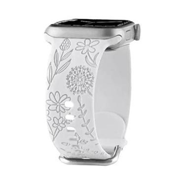 Imagem de Pulseira De Silicone Floral Gravada Para Apple Watch Mickey Disney 40m