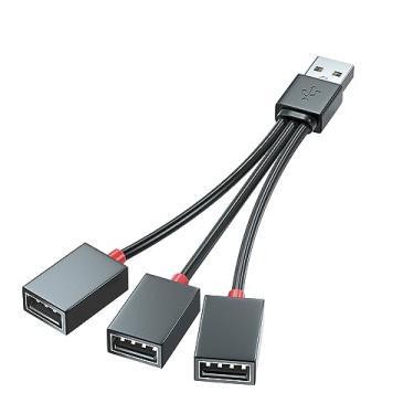 Imagem de CHENZILIN Cabo divisor USB 3 em 1, divisor de alimentação USB, 1 macho para 3 fêmeas, adaptador USB 2.0, 1 a 3, divisor USB, cabo de extensão USB