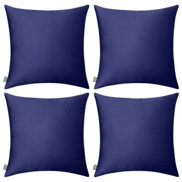 Imagem de Capa de almofada Thymo 100% algodão 55 x 55 cm azul escuro, pacote com