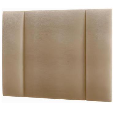 Imagem de Cabeceira Estofada Cama Box Solteiro Com Led Moderna 90 Cm veludo Bege