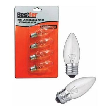 Imagem de Lampada Mini Decorativa E12 7W Com 4 Pecas