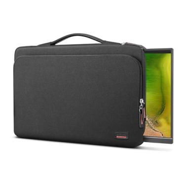 Imagem de Capa para monitor portátil de 18,5 polegadas, capa protetora para laptop de 18,5 polegadas com alça de poliuretano, bolso grande para acessórios e resistente à água para bolsa de monitor de viagem