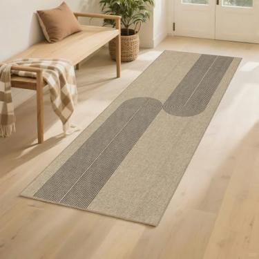 Imagem de Arvenchy Tapete de juta fácil 5 x 15: Tapetes de área boho naturais internos e externos para corredor, pátio, antiderrapante - Tapete contemporâneo neutro para casa de fazenda para entrada, cozinha