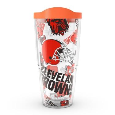 Imagem de Tervis NFL Cleveland Browns - Copo de viagem com isolamento térmico de parede dupla totalmente feito nos EUA, mantém as bebidas frias e quentes, 680 g,
