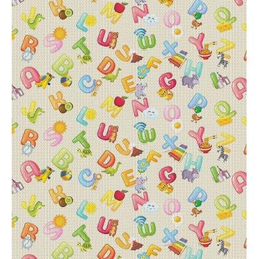 Imagem de Tapete Brisa Infantil em Rolo 130cm x 15m Alfabeto Kapazi