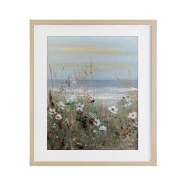 Imagem de Stupell Industries Pintura de flor selvagem litoral impressão emoldurada de bétula sob vidro, design por Sally Swatland, 16 x 13