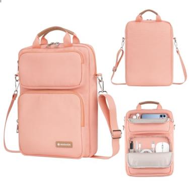 Imagem de Kailaien Bolsa para tablet de 10 a 13 polegadas, bolsa para iPad Pro M4 e Air M2 2024 de 13 polegadas, iPad Pro 12,9 M2 e M1, iPad 10,9, Galaxy Tab S8+/S9+ 12,4, com alça de ombro removível (rosa)