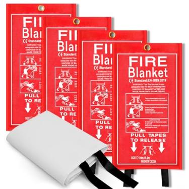 Imagem de FJNATINH Cobertores de incêndio de emergência para casa - 1 pacote com 101 x 101 m cobertor de fibra de vidro para cozinha e casa (4)