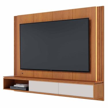 Imagem de Painel TV 75 Pol e Bancada Suspensa Trento Freijó/Off White C05 - Mpozenato