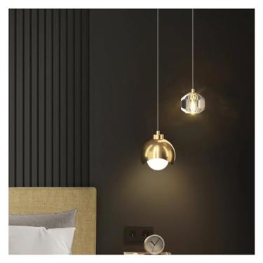 Imagem de Lustre de cabeceira de cristal moderno, dourado e preto, luz pendente para sala de jantar, quarto, sala de estar, loft
