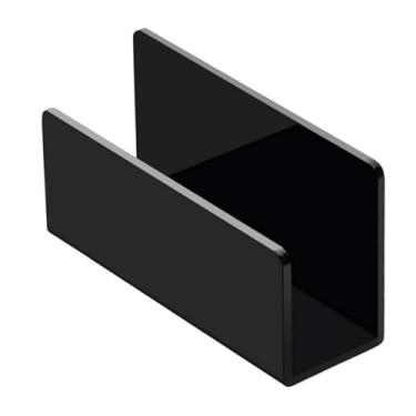 Imagem de Fenteer Suporte de acrílico para mesa, suporte para cartas, organização funcional, rack de armazenamento de, organizador de correspondência para papel, Preto