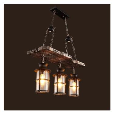 Imagem de Retro Wood E27 LED Lâmpada de teto Lustre industrial antigo Iluminação de bar Luminária pendente Luzes pendentes, Luzes pendentes modernas