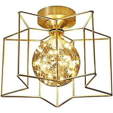 Imagem de Lustres modernos todos bronze quarto teto luz casa norte da europa o quente led varanda entrada, lustre luminária