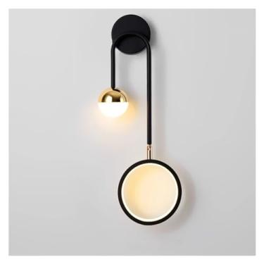 Imagem de Luminária de parede LED moderna - Luminária redonda de luxo giratória para corredor, cabeceira, sala de estar, sala de jantar, luz interna, luminária pendente de teto LED, tipo certo