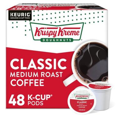 Imagem de Cápsulas Classic, dose única Keurig K Cup Pods, café torrado médio, 9,3 g pacote com 48, KRISPY KREME, Marrom