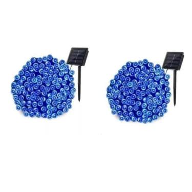 Imagem de Guirlanda de Natal com luzes solares de 10 metros, 100 LED, pacote x2 