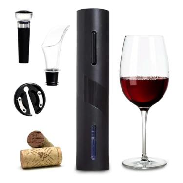 Imagem de Kit Abridor Elétrico de Vinhos com Sacarolhas Automático, Cortador de Lacre e Aerador Prático Moderno e Elegante