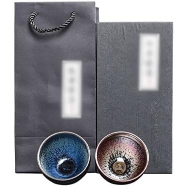 Imagem de Xícara de chá Kongfu Conjunto de xícara de chá artesanal de cerâmica Jianzhan, cerimônia de xícara de chá mestre Tenmoku, tigela de chá padrão de esmalte de perdiz, caneca de chá matcha, caixa de