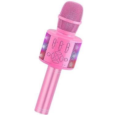 Imagem de Amazmic Brinquedos Para Meninas, Microfone De Karaokê Infantil Com Luzes, Presente Aniversário Meninos 3, 4, 5, 6, 7, 8, 9, 10 A 14 Anos (Cor Rosa)