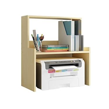 Imagem de URGDWEKJY Suporte de impressora, suporte de impressora, rack de armazenamento de cópias, máquina de fax, estante de livros para casa, mesa, escritório, armazenamento e organização, suporte de