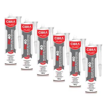 Imagem de Kit 6 Selante Pu40 Cinza 400g Cibra