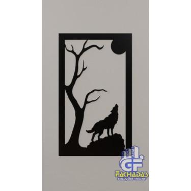 Imagem de Quadro - O Lobo em MDF. - GF-Fachadas-ACM, Preto, 250g