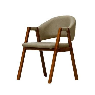 Imagem de Cadeira De Jantar Estofada Essencial Base Madeira Maciça Veludo - Divi