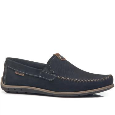 Imagem de Mocassim Masculino Pegada Couro Azul Marinho 141603-09
