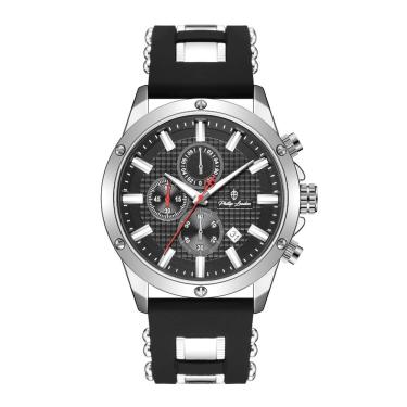 Imagem de Relógio Phillip London Masculino Ref:Pl80390629m Pr N Cronógrafo Prateado