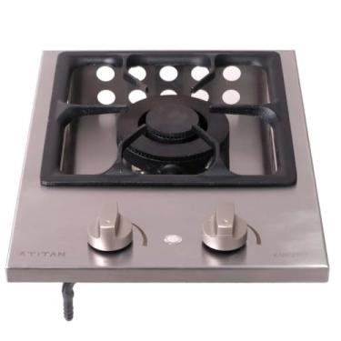Imagem de Rangetop 1 Boca Inox a Gás Acendimento Automático Queimador Duplo Industrial Ferro Fundido Titan