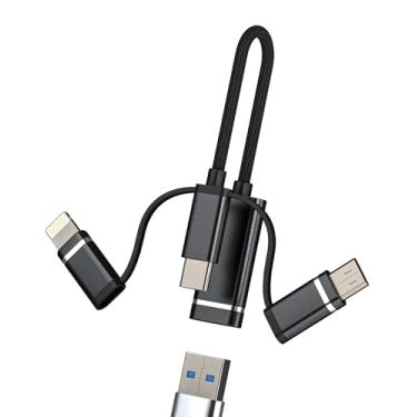 Imagem de Adaptador USB OTG (3 em 1) USB C Lightning Micro USB Macho para USB-A Conversor para Apple para iPhone 16 15 14 para iPad Tipo C Porta Compatível com Samsung Macbook Drive Flash Dongle Câmera