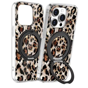 Imagem de Loheckle Capa para iPhone 15 Pro Max - Compatível com MagSafe Stand Mulheres Meninas Bonito Transparente Feminino Estética Kawaii Design Exclusivo Proteção TPU Macio Capa com Suporte Integrado para