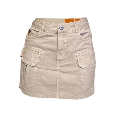 Imagem de Saia Ellus Bege Canvas Original Emma Cargo-Feminino