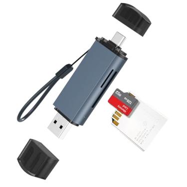 Imagem de Leitor de cartão SD – USB 3.0 e adaptador de cartão de memória USB-C para SD/TF, compatível com Mac, MacBook, computador/PC, laptop, telefone, suporta UHS-I SDHC/SDXC/MicroSD