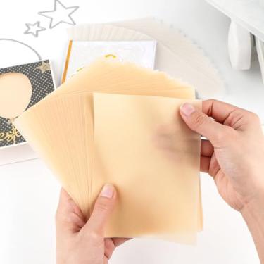 Imagem de Conjunto de 30 folhas/conjunto de papel avelino translúcido, papel avelino liso fosco para impressão para convites faça você mesmo, sobreposições de cartões, desenho, envelope (ouro claro 100 gsm)