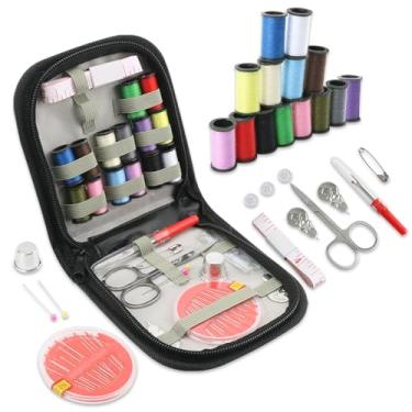 Imagem de Kit de costura para mãe, avó, mulheres, homens, adultos, crianças, adolescentes, iniciantes, viajantes, acessórios de costura portáteis contêm linha, agulhas, tesouras, itens essenciais para