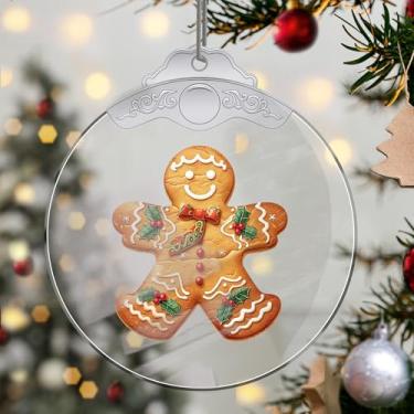 Imagem de Enfeites de Natal, pingente de cristal de gengibre, enfeites de árvore de Natal feitos à mão, decoração de carro e casa - presentes de Natal, decoração de artesanato em acrílico, ideias de troca de