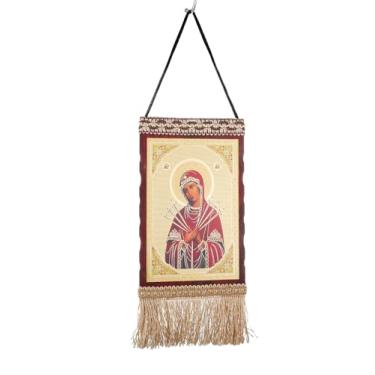 Imagem de COTTVOTT Ícone Ortodoxo Virgem Maria Madona e Cristo Jesus Pintura Arte de Parede Decoração Estética Católica Imagem para Sala de Estar Quarto