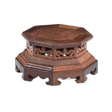 Imagem de suporte para bonsai Suporte para bule de chá com base hexagonal clássica jacarandá(Grande)