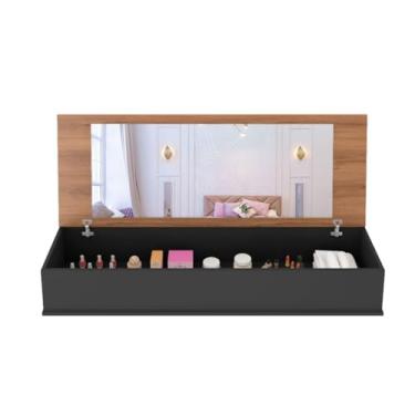 Imagem de Penteadeira Suspensa Com Espelho 70CM Console Camarim (Preto/Nature)