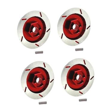Imagem de Generic 4 discos de freio de roda RC 1/12 com encaixe hexagonal de 12 mm em alumínio para decoração de carros de modelismo MN128, Vermelho
