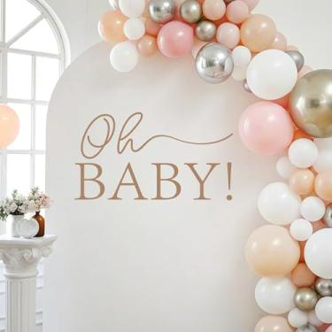 Imagem de Placa Oh Baby para pano de fundo - Decorações de revelação de gênero neutro, decorações de chá de bebê de primeiro aniversário para menina, Oh Baby Letters for Gender Reveal Sign, 1St Party Banner