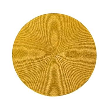 Imagem de Jogo Americano kit 4 Peças Mesa Sousplat Cozinha Redondo Jantar Descanso de Prato(Amarelo × 4)