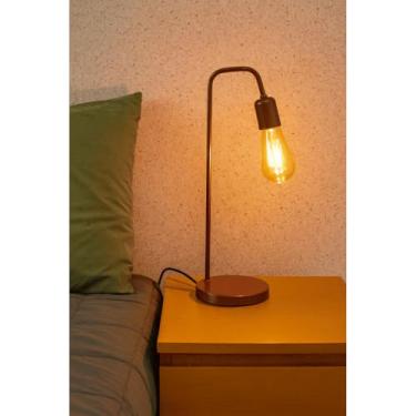 Imagem de Abajur Luminária de Mesa L Redondo Sala Quarto Escritorio Retro Hotel Industrial Moderno(ROSE GOLD)