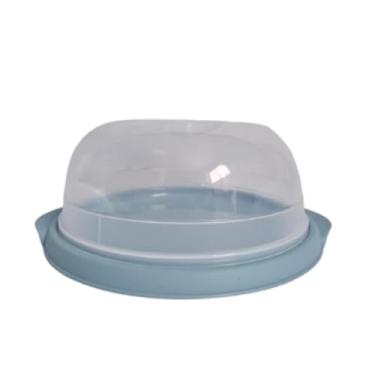 Imagem de Porta Bolo, Boleira com Tampa Praticidade Proteção para Seus Bolos, Sobremesas(AZUL)
